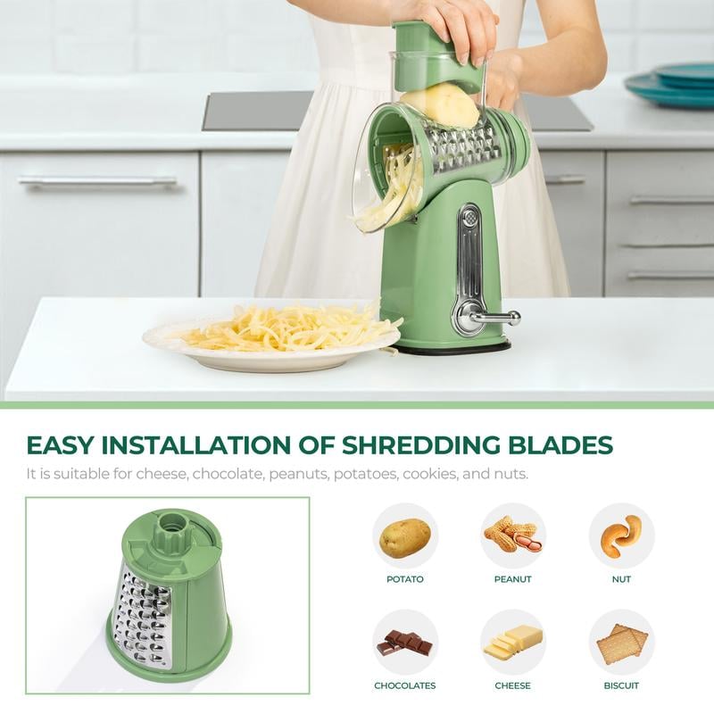 5-in-1 rotary food chopper features and accessories
