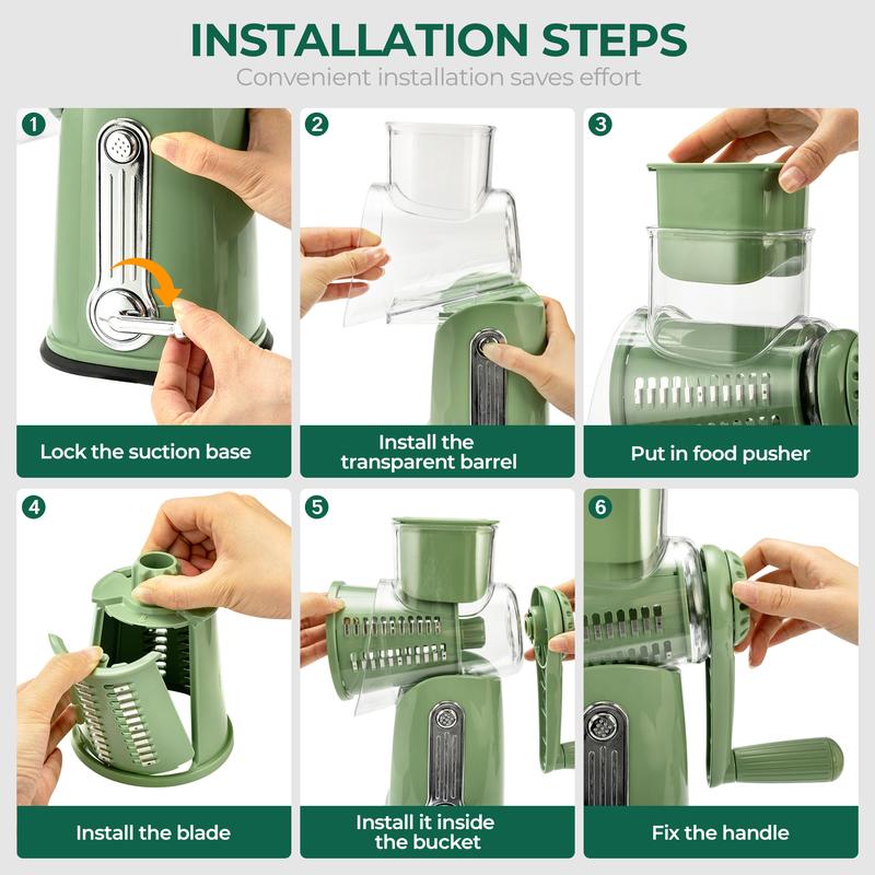 5-in-1 rotary food chopper features and accessories