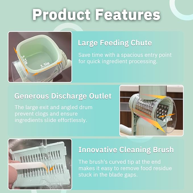 5-in-1 rotary food chopper features and accessories