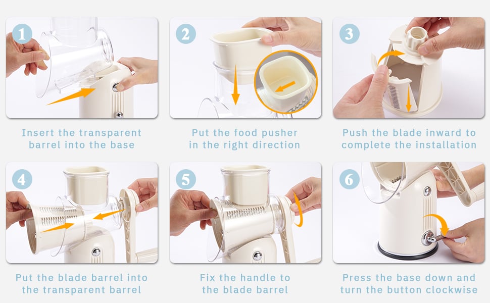 Assembly and hand-crank operation steps