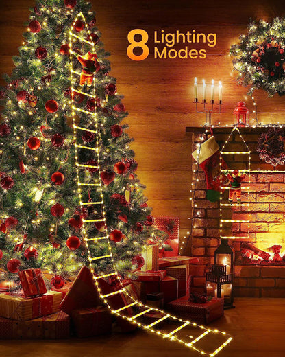 Warm white ladder lights with eight lighting modes