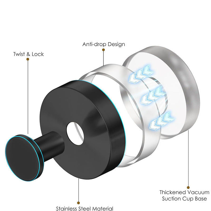 Black suction hook construction