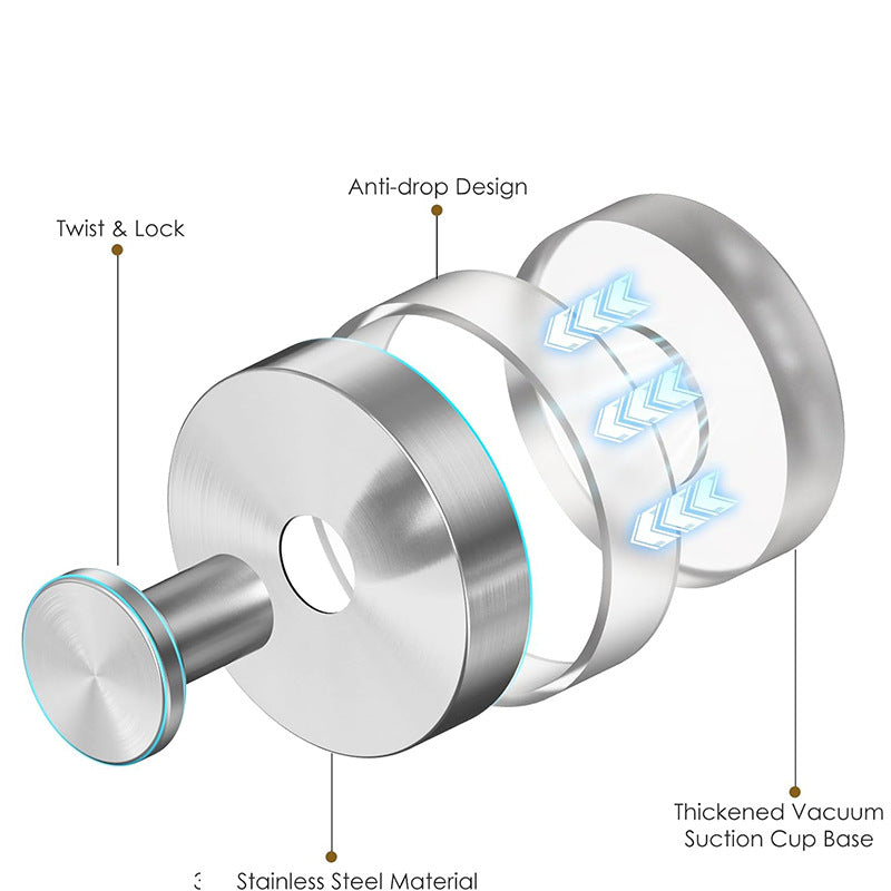 Silver suction hook construction