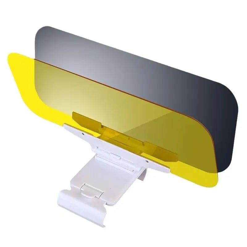 Dual-panel car sun visor extender with clip-on mount