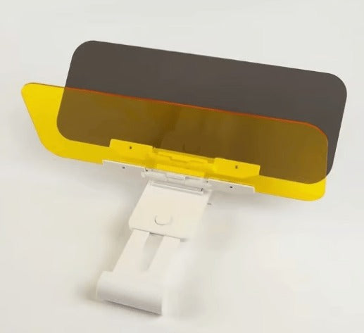 Grey and yellow tinted panels with retractable mount