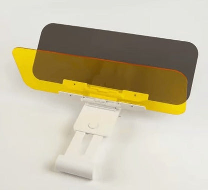 Grey and yellow tinted panels with retractable mount