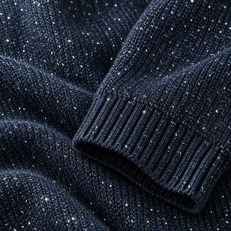 Sparkly Polo Sweater — Fabric detail