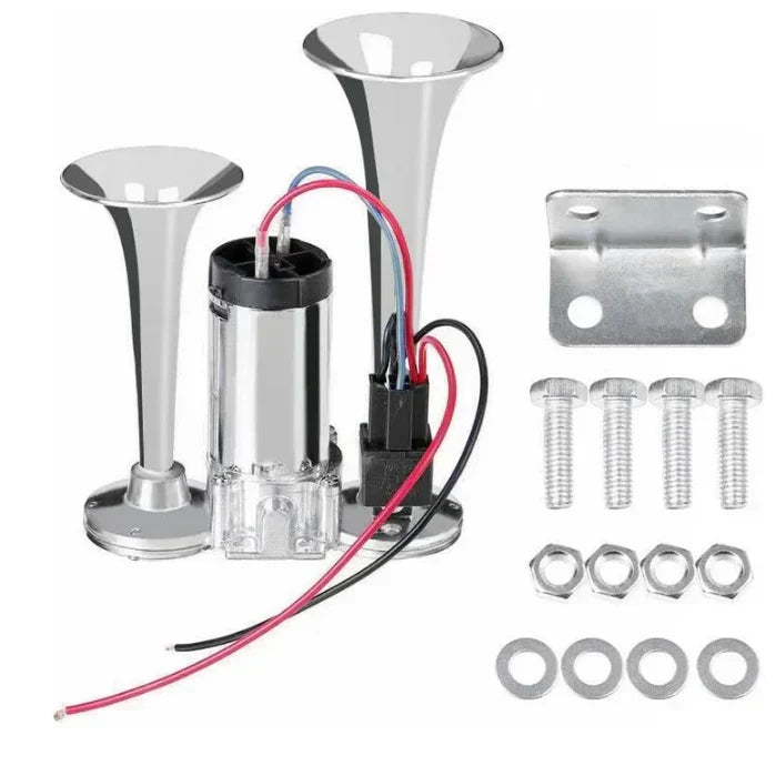 Train air horn product image 9 — silver finish
