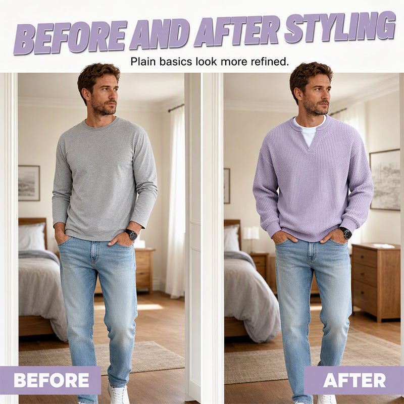 Plain top and waffle tee styling comparison