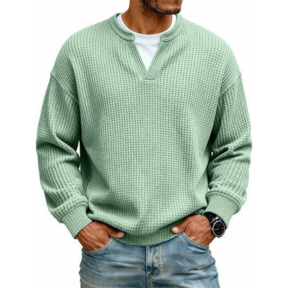 Layered Comfort Waffle Tee in Light green