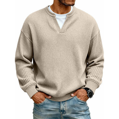 Layered Comfort Waffle Tee in Apricot