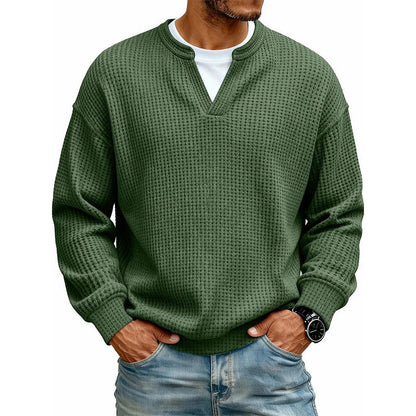 Layered Comfort Waffle Tee in Army green