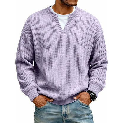Layered Comfort Waffle Tee in Lavender