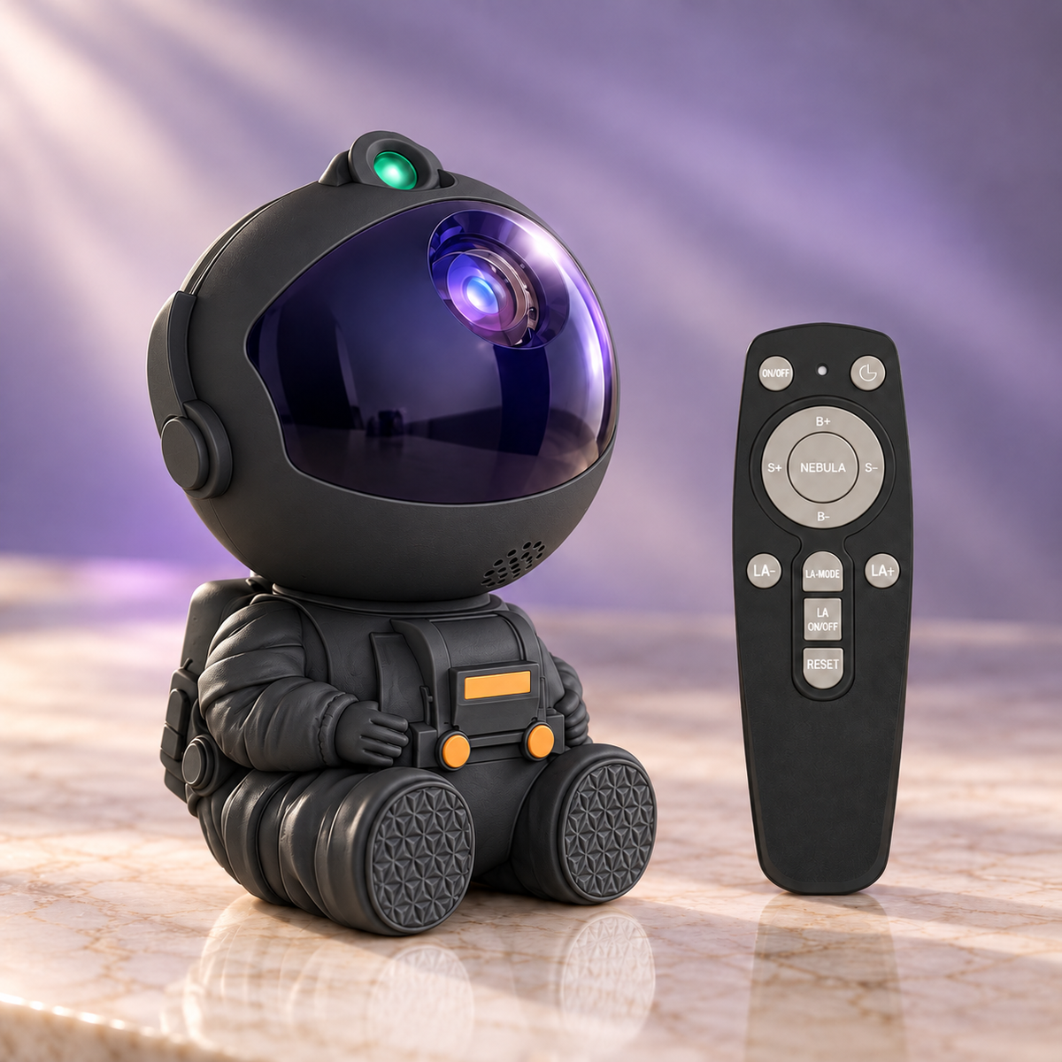 AstroGlow Black astronaut projector and matching remote