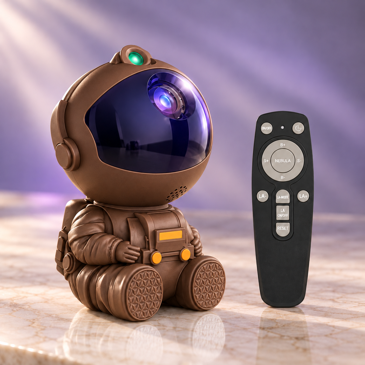 AstroGlow Brown astronaut projector and matching remote
