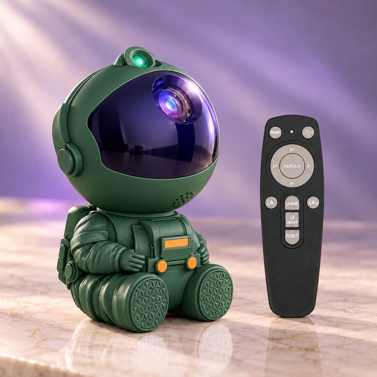 AstroGlow Green astronaut projector and matching remote