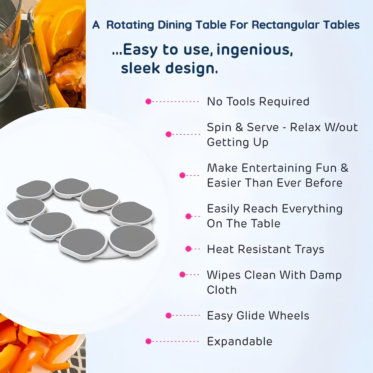 Dining Table Rotating Storage Rack