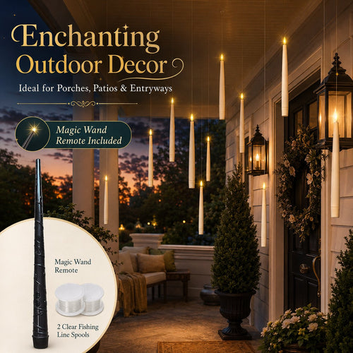 ✨ Floating LED Candles with Wand Remote