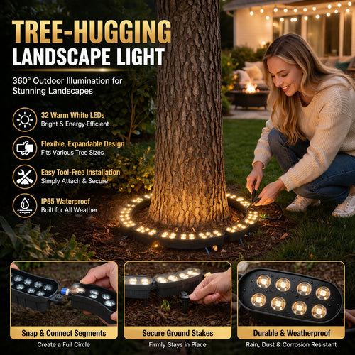 🌳 LED Ring Tree Light | Outdoor Waterproof Landscape Spotlight