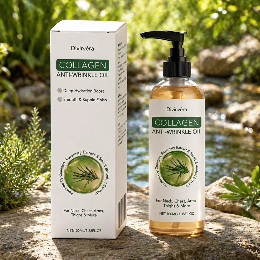 Collagen body oil pump bottle and carton