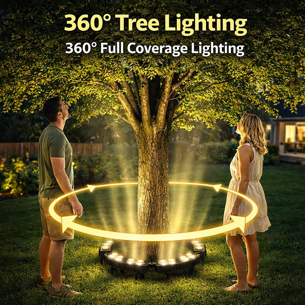 🌳 LED Ring Tree Light | Outdoor Waterproof Landscape Spotlight