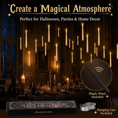 ✨ Floating LED Candles with Wand Remote