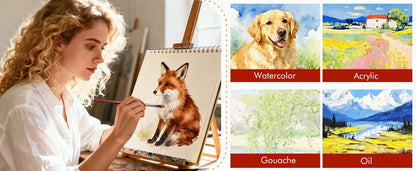 Dual-Layer Synthetic Flat Grainer Brush Set(5 PCS)