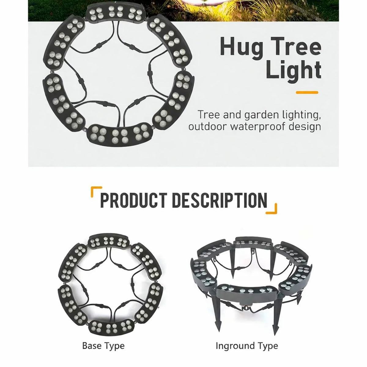 🌳 LED Ring Tree Light | Outdoor Waterproof Landscape Spotlight