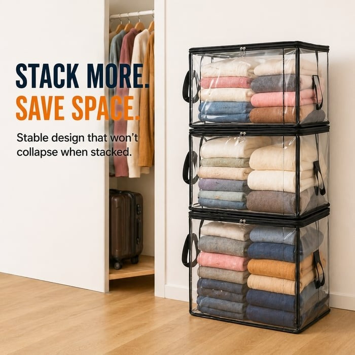 🎁Hot Sale 49% OFF🔥Large Heavy-Duty Thick Plastic Clear Storage Bag for Clothes, Moving & Storage