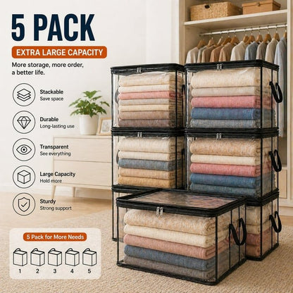 🎁Hot Sale 49% OFF🔥Large Heavy-Duty Thick Plastic Clear Storage Bag for Clothes, Moving & Storage