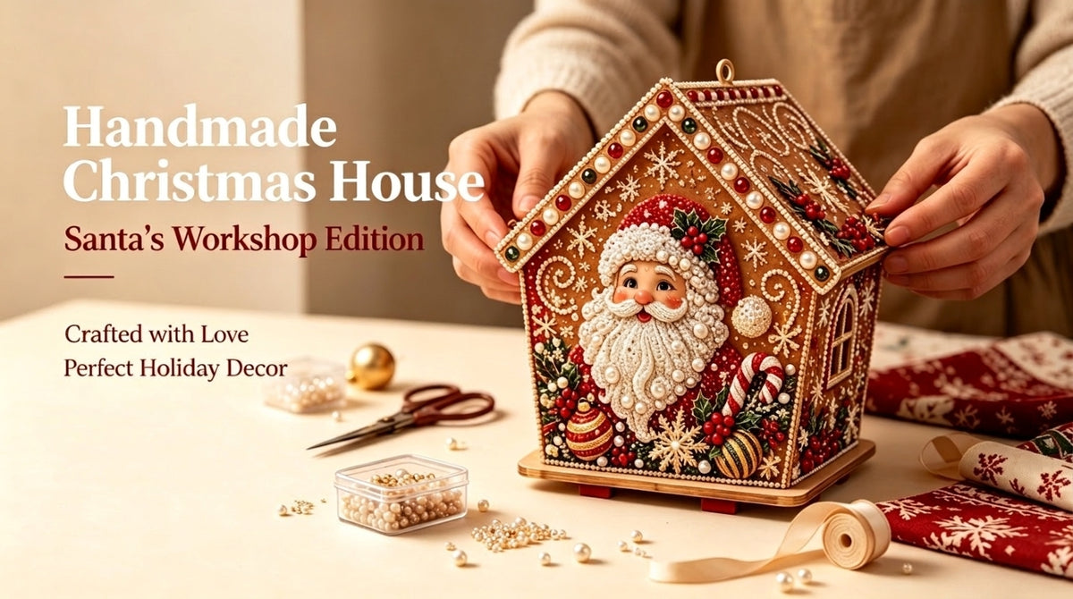 Handmade Christmas cottage display