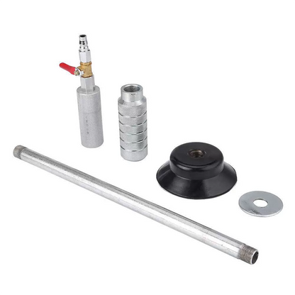 Silver dent puller components laid out for assembly