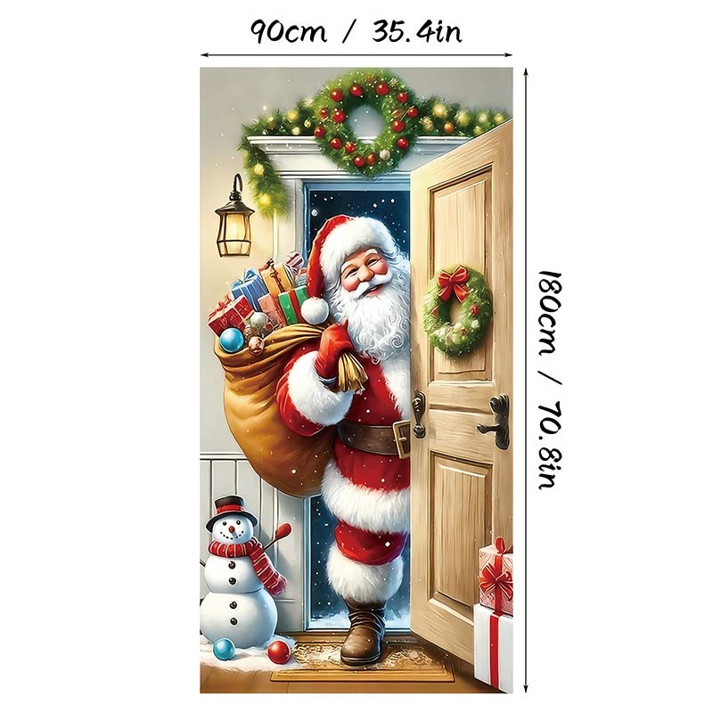 Santa-A Christmas door cover — 90 × 180 cm