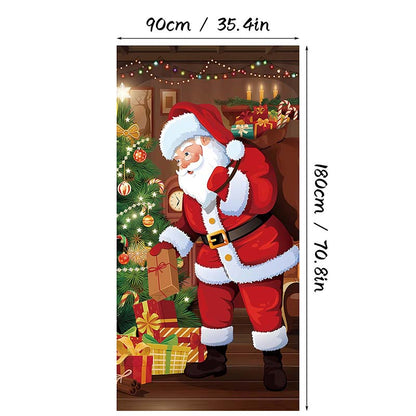 Santa-E Christmas door cover — 90 × 180 cm