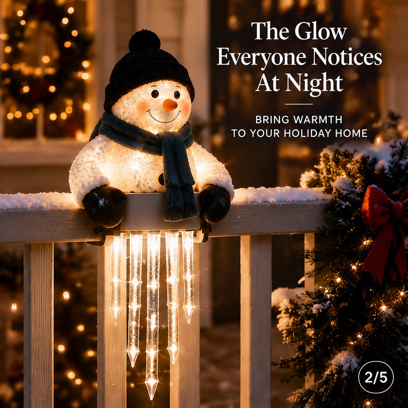 WinterGlow Snowman Icicle Light Decor — product view 1