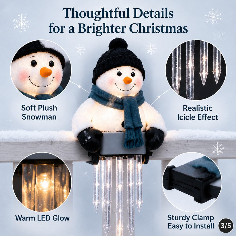 WinterGlow Snowman Icicle Light Decor — product view 2